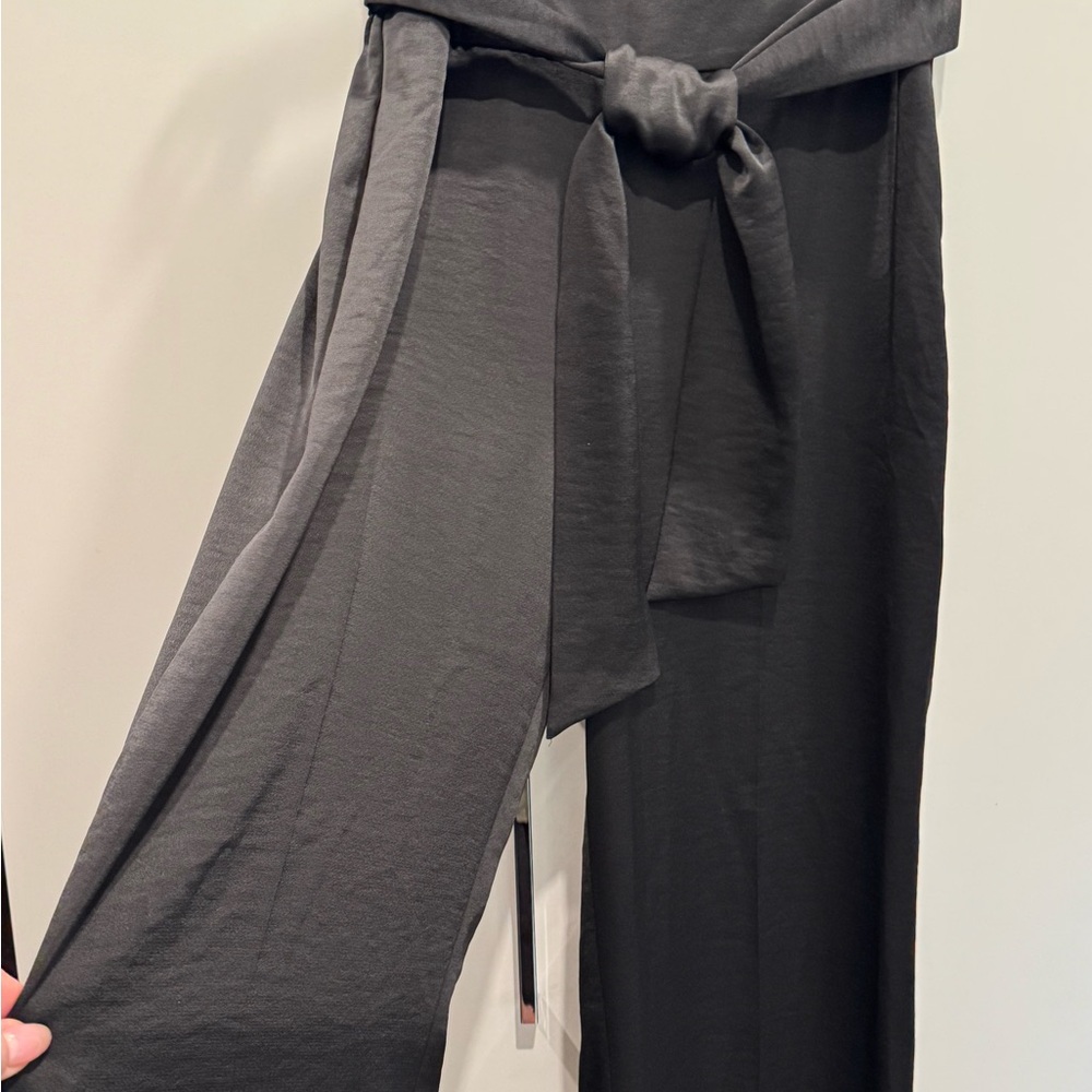 Express Black - Trouser Surfer, high-rise silky Wide-Leg Pants - size M
